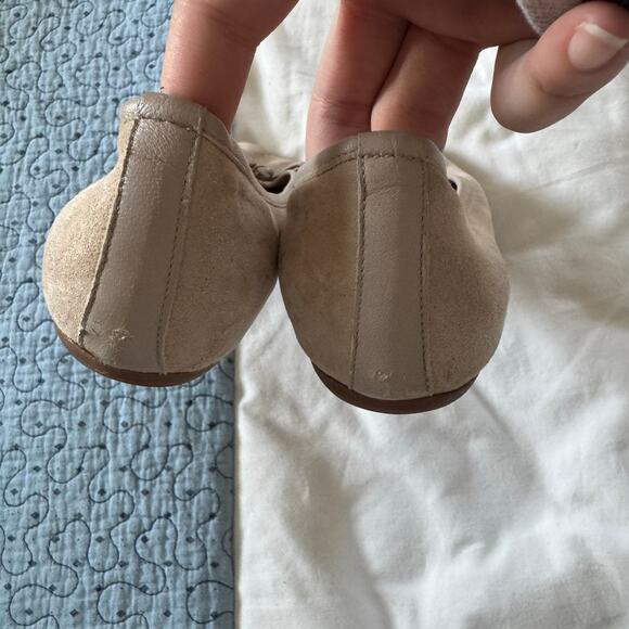 Jennifer Tattanelli Beige Tan Ballet Flats with Leather Toe and Bow Size 37 - Picture 7 of 11